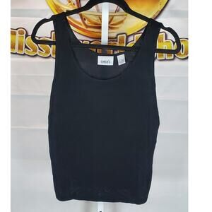 Chico’s Travelers Black Tank Top Sleeveless Stretch Shirt Size 2